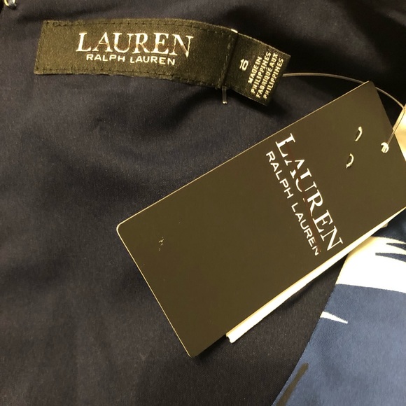 NWT Lauren Ralph Lauren Abstract Midi Dress Size 10 - Picture 7 of 8